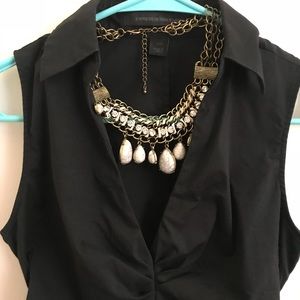 Express XS Black Sleeveless Blouse